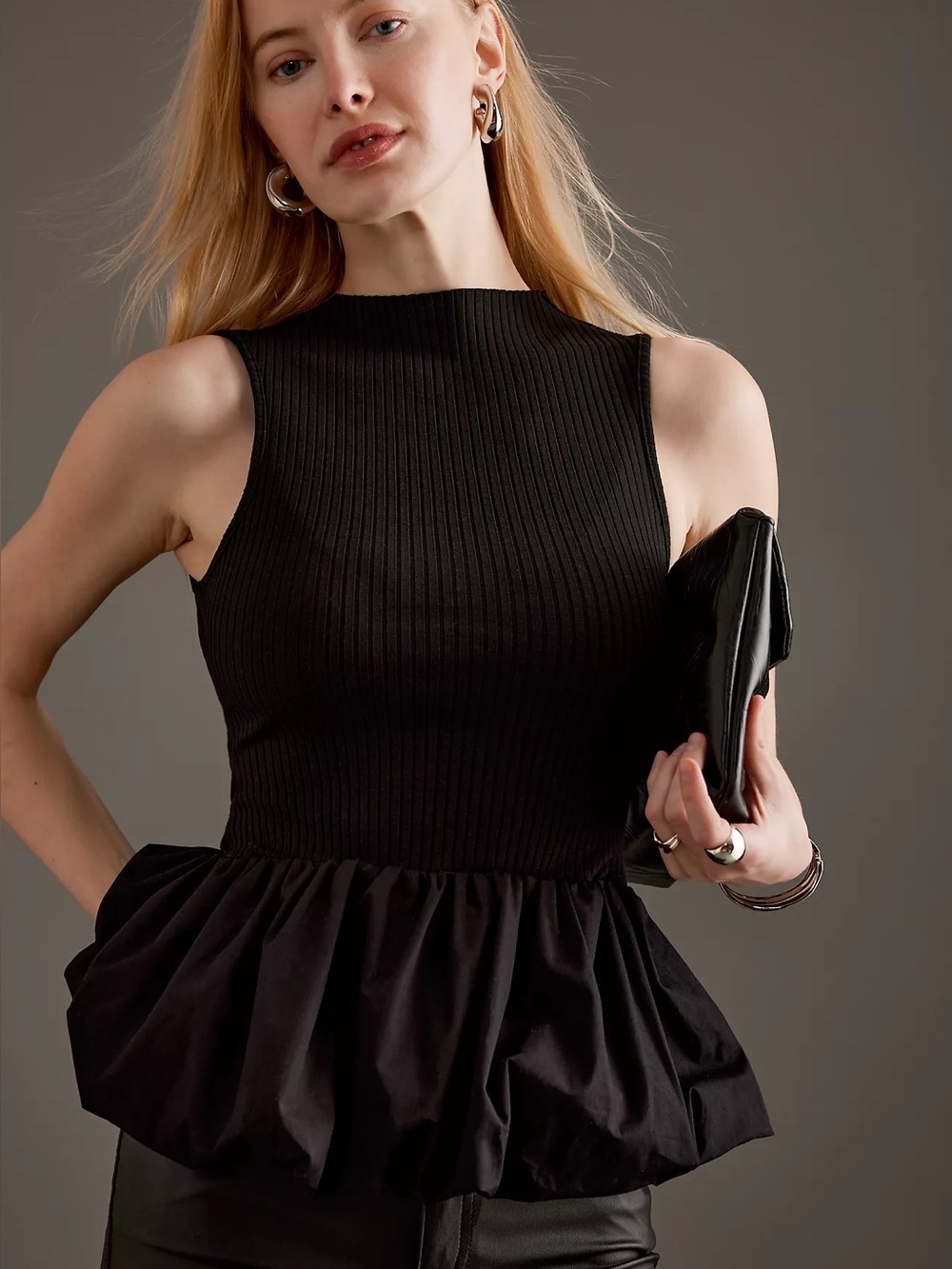 MAEVE Anthropologie Bubble Peplum Tank